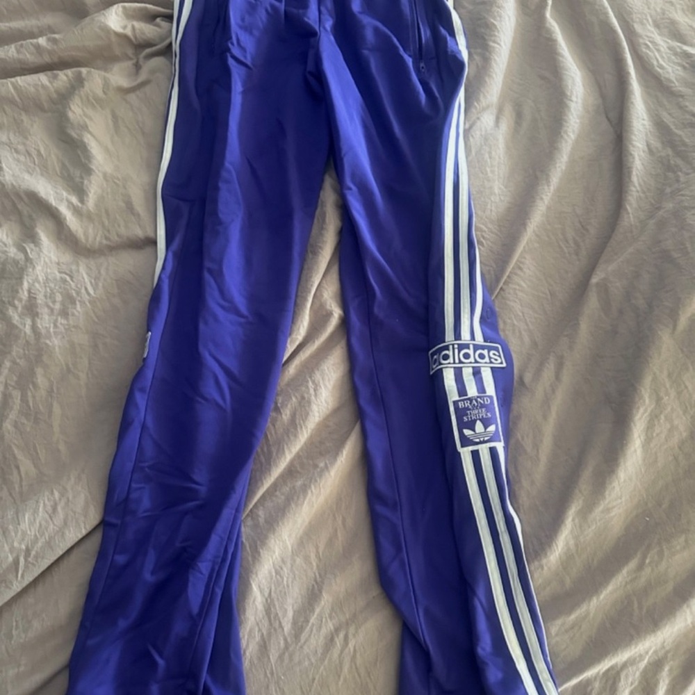 Adidas Purple Joggers with White Stripes